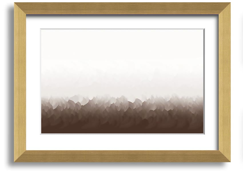 Abstract Ocean Beige On White framed print showcasing beige and white abstract design, ready to hang.