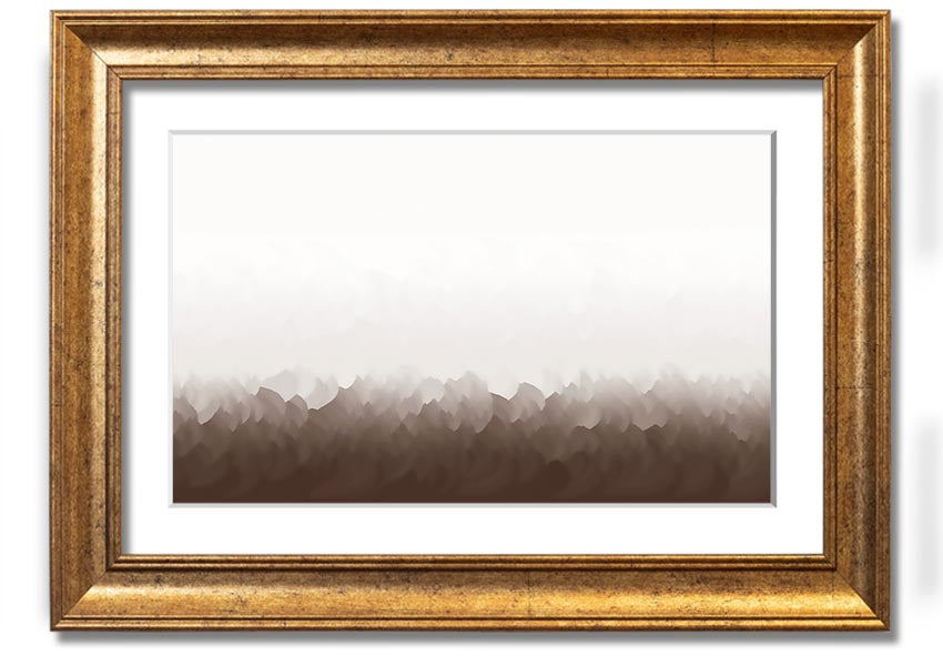 Abstract Ocean Beige On White framed print showcasing beige and white abstract design, ready to hang.