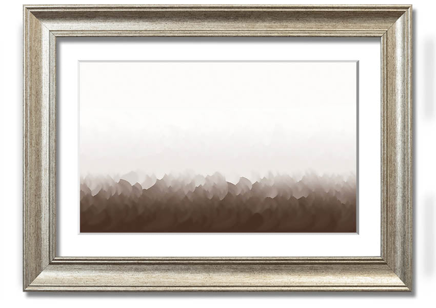 Abstract Ocean Beige On White framed print showcasing beige and white abstract design, ready to hang.