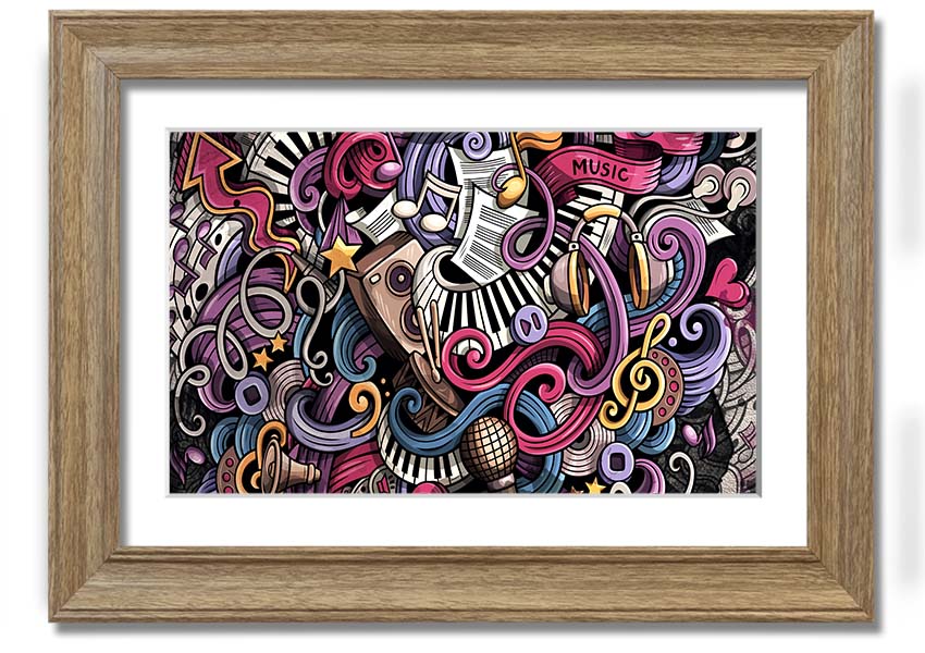 Framed print of Abstract Patterns Of Music featuring vibrant colors and unique designs, ready to hang.