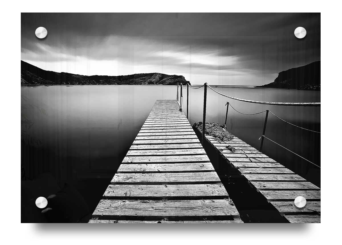 Abstract Pier 04 acrylic print showcasing vibrant colors on 5mm thick acrylic glass, ready to hang.