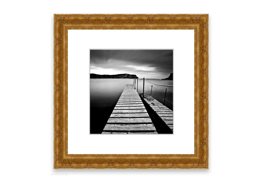 Abstract Pier 04 framed print showcasing a unique abstract design, available in various frame colors, handmade in the UK.