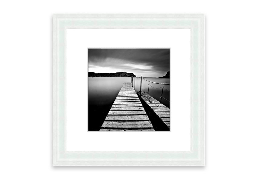 Abstract Pier 04 framed print showcasing a unique abstract design, available in various frame colors, handmade in the UK.