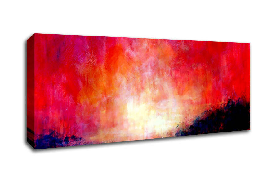 Abstract Pink River canvas art mounted on a 44mm box frame, featuring soft pink hues and an abstract river design.