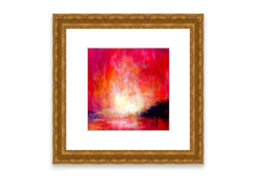 Framed Abstract Pink River print showcasing soft pink hues and modern design, ready to hang.