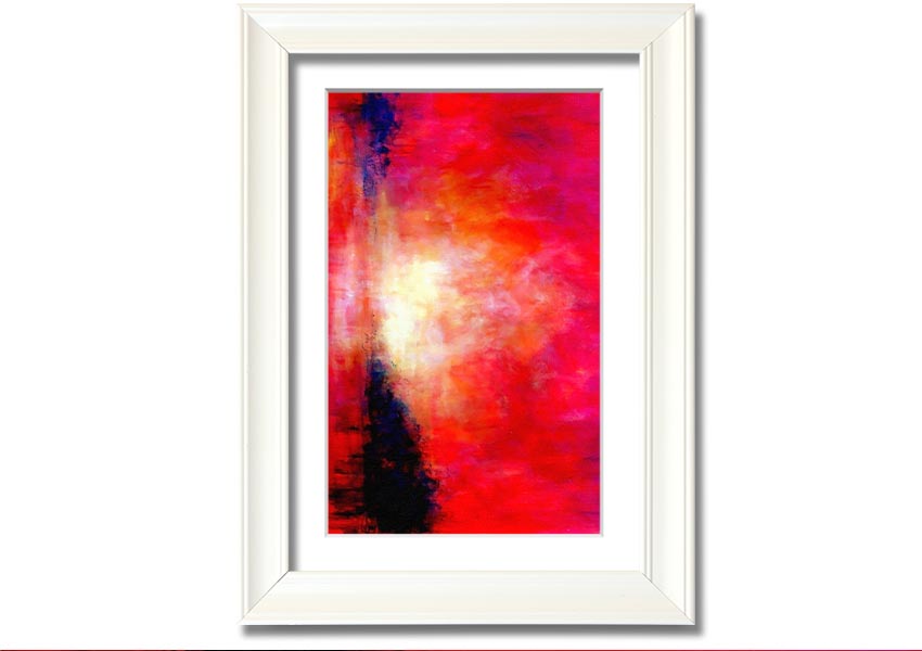 Abstract Pink River framed print showcasing soft pink hues and flowing design, ready to hang.