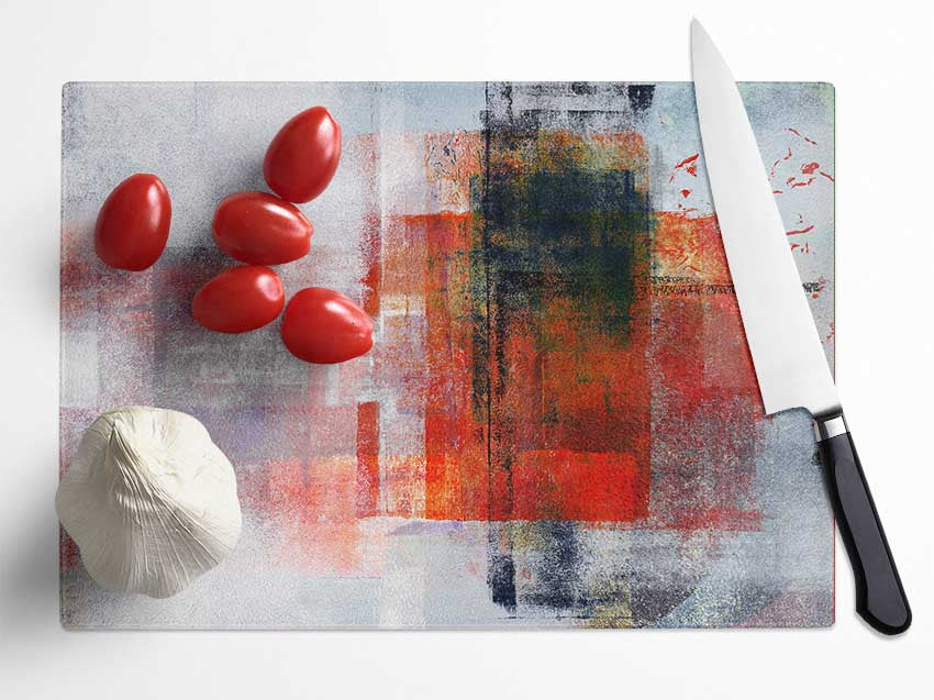 Abstract red square paint roller with a vibrant design, perfect for creating artistic wall decor.