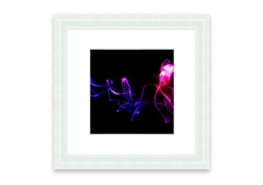 Abstract Smoke framed print in multiple frame colors, showcasing a modern design with fluid shapes.