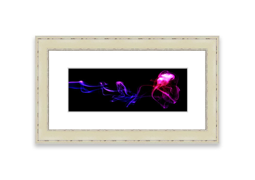 Abstract Smoke framed print in multiple frame colors, showcasing a modern design with fluid shapes.