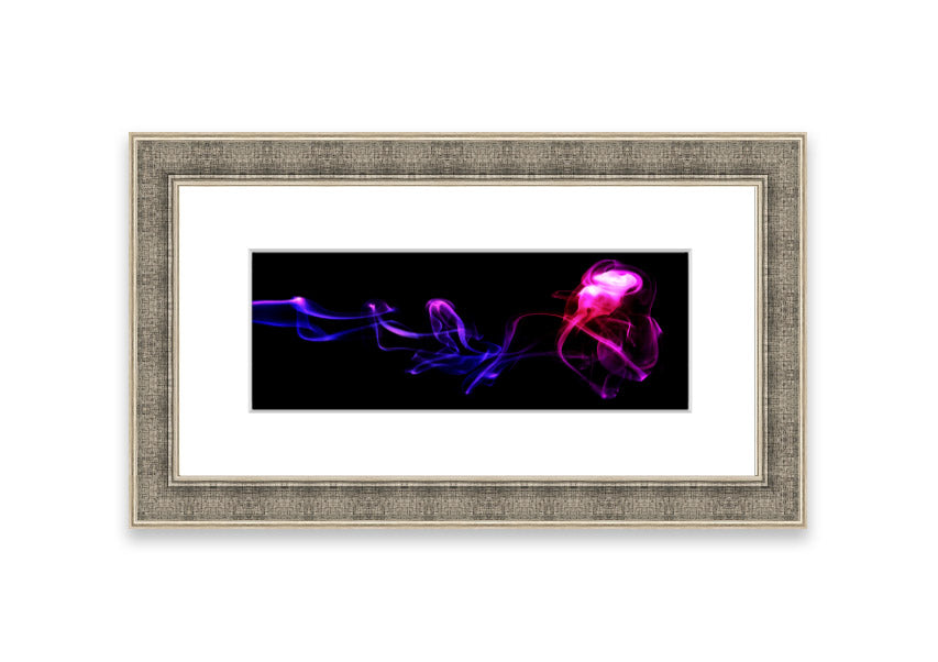 Abstract Smoke framed print in multiple frame colors, showcasing a modern design with fluid shapes.