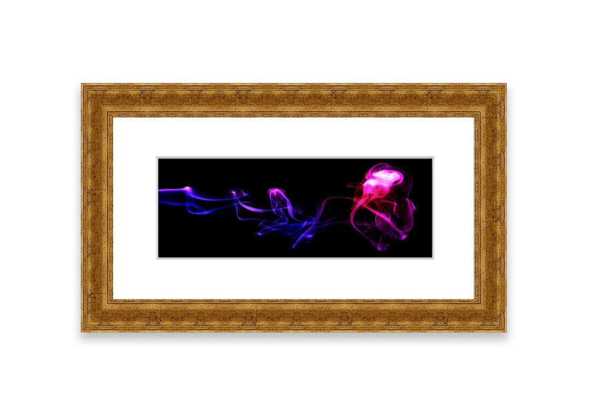 Abstract Smoke framed print in multiple frame colors, showcasing a modern design with fluid shapes.