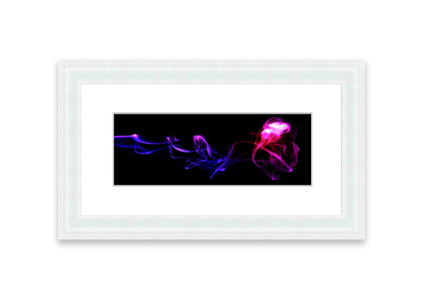 Abstract Smoke framed print in multiple frame colors, showcasing a modern design with fluid shapes.