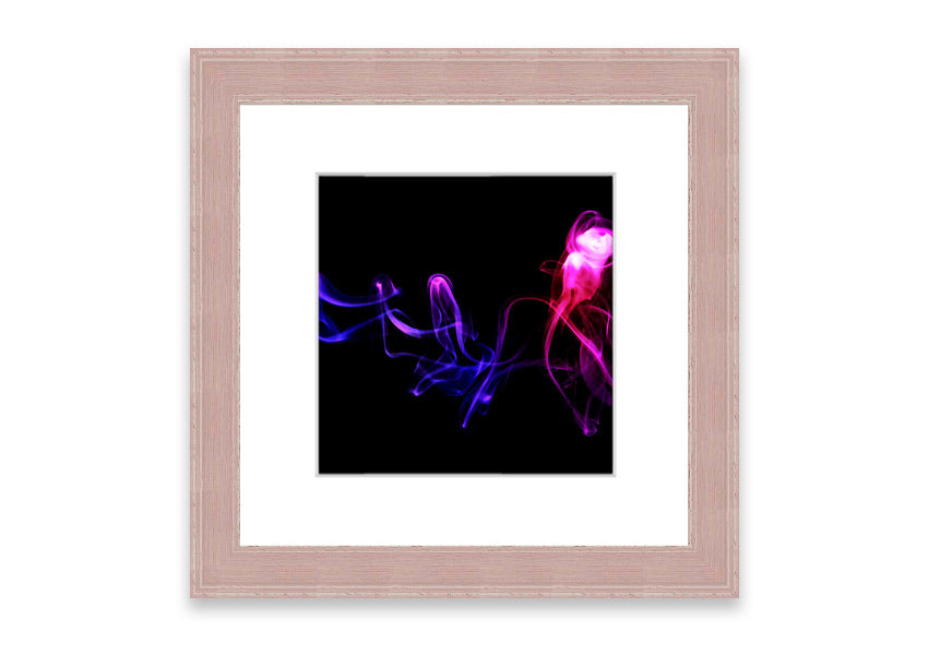 Abstract Smoke framed print in multiple frame colors, showcasing a modern design with fluid shapes.