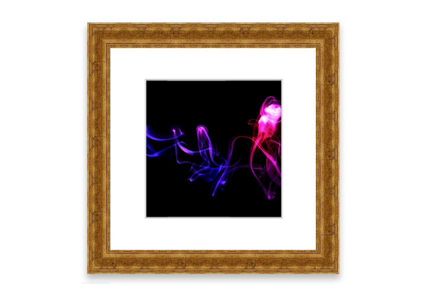 Abstract Smoke framed print in multiple frame colors, showcasing a modern design with fluid shapes.