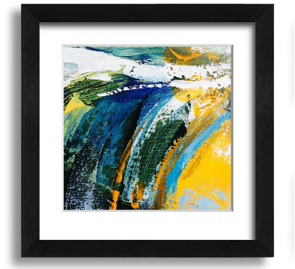 Abstract Strokes Of Nature square framed print with vibrant colors and unique design, ready to hang on a wall.