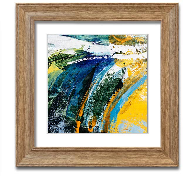 Abstract Strokes Of Nature square framed print with vibrant colors and unique design, ready to hang on a wall.