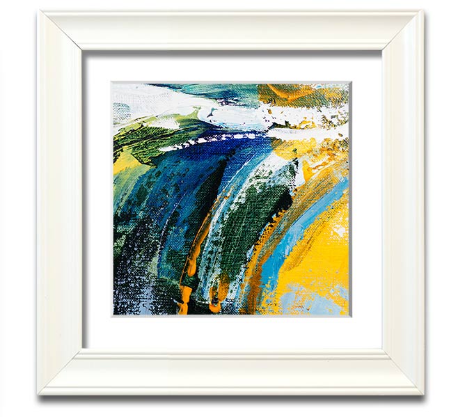 Abstract Strokes Of Nature square framed print with vibrant colors and unique design, ready to hang on a wall.