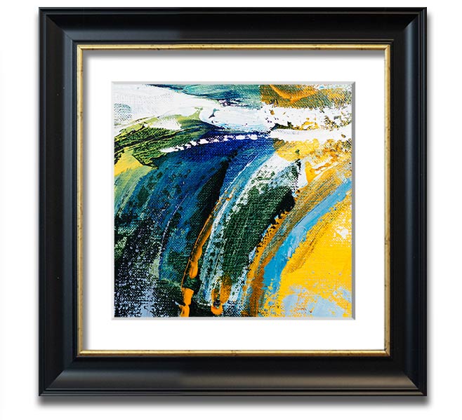 Abstract Strokes Of Nature square framed print with vibrant colors and unique design, ready to hang on a wall.