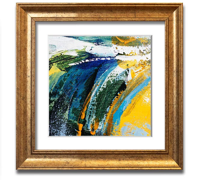 Abstract Strokes Of Nature square framed print with vibrant colors and unique design, ready to hang on a wall.