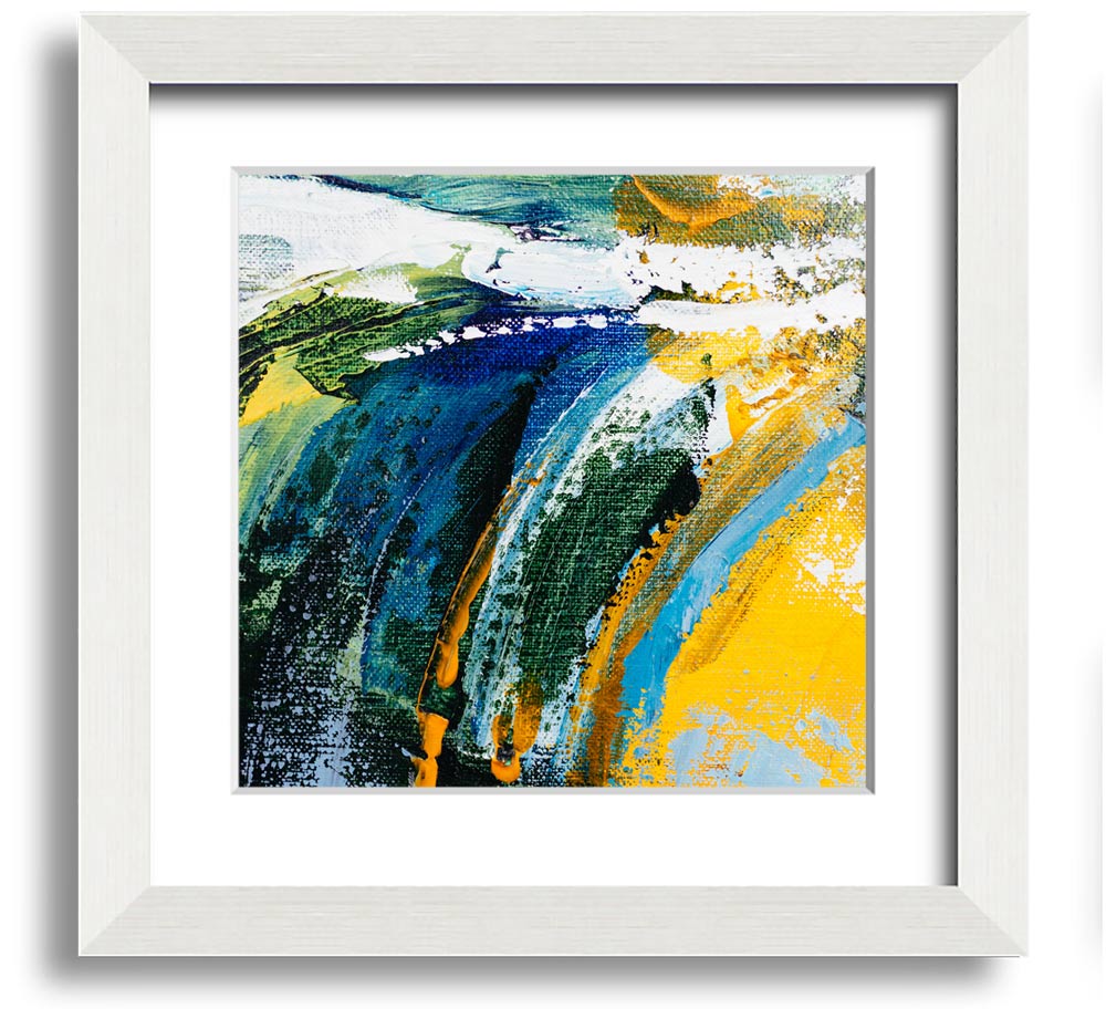 Abstract Strokes Of Nature square framed print with vibrant colors and unique design, ready to hang on a wall.