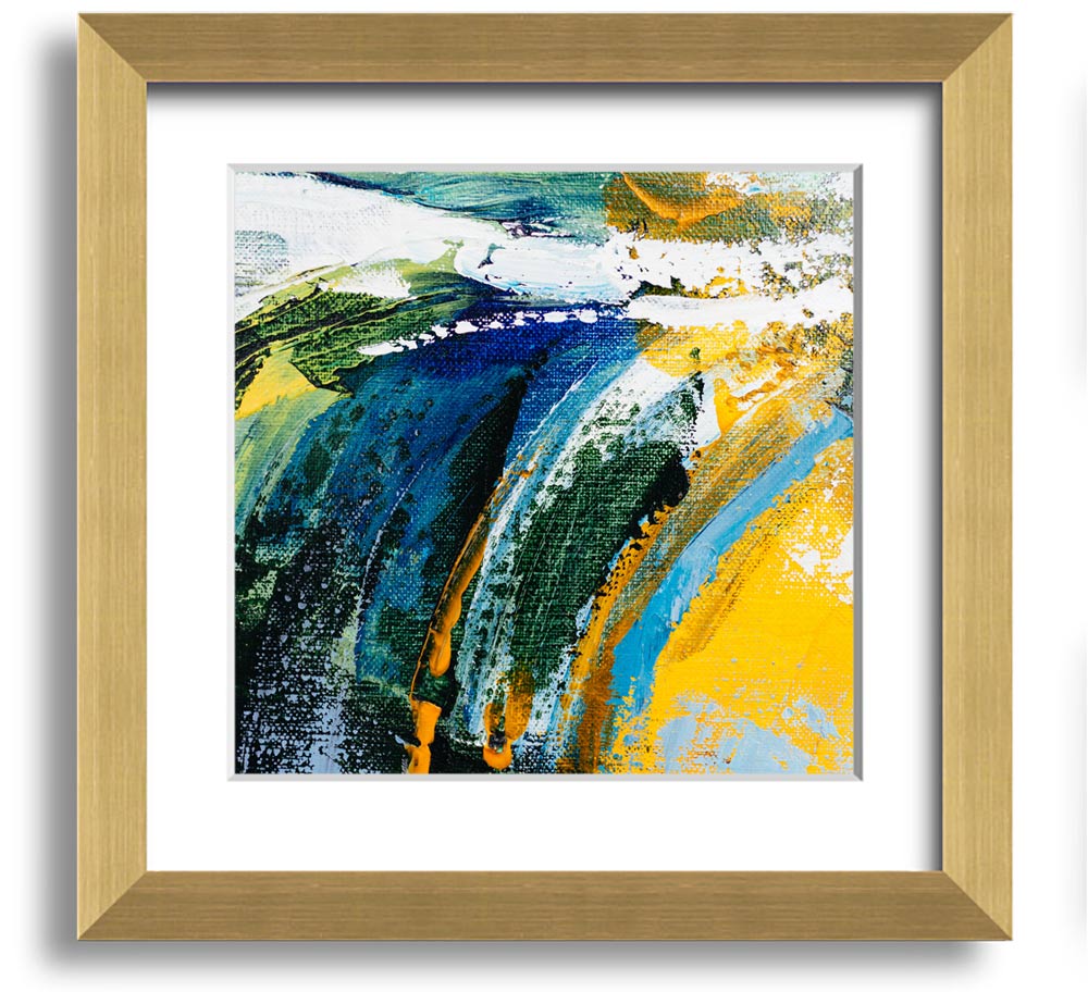 Abstract Strokes Of Nature square framed print with vibrant colors and unique design, ready to hang on a wall.