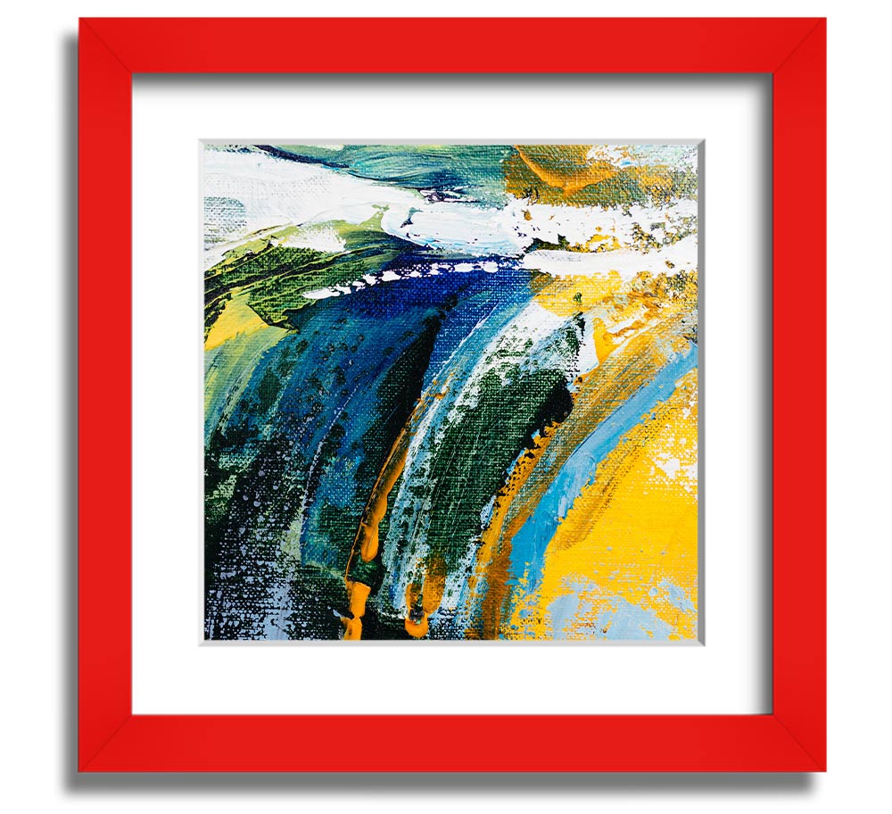 Abstract Strokes Of Nature square framed print with vibrant colors and unique design, ready to hang on a wall.