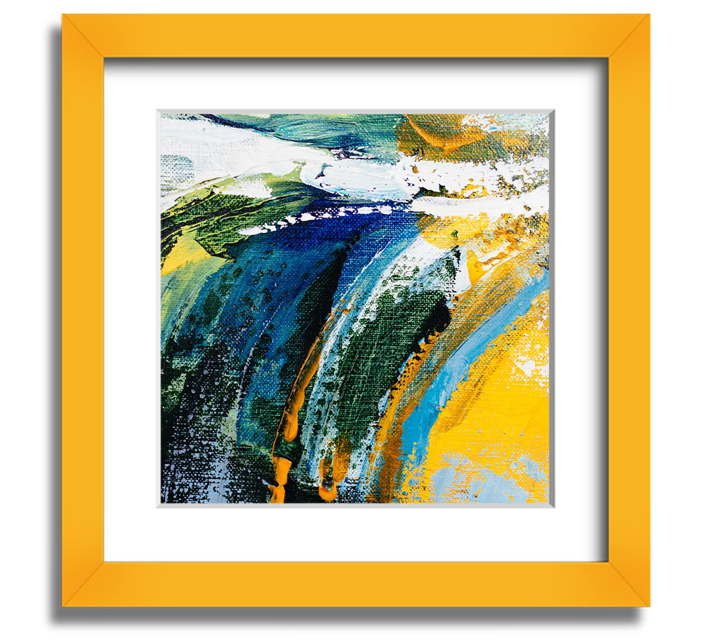 Abstract Strokes Of Nature square framed print with vibrant colors and unique design, ready to hang on a wall.