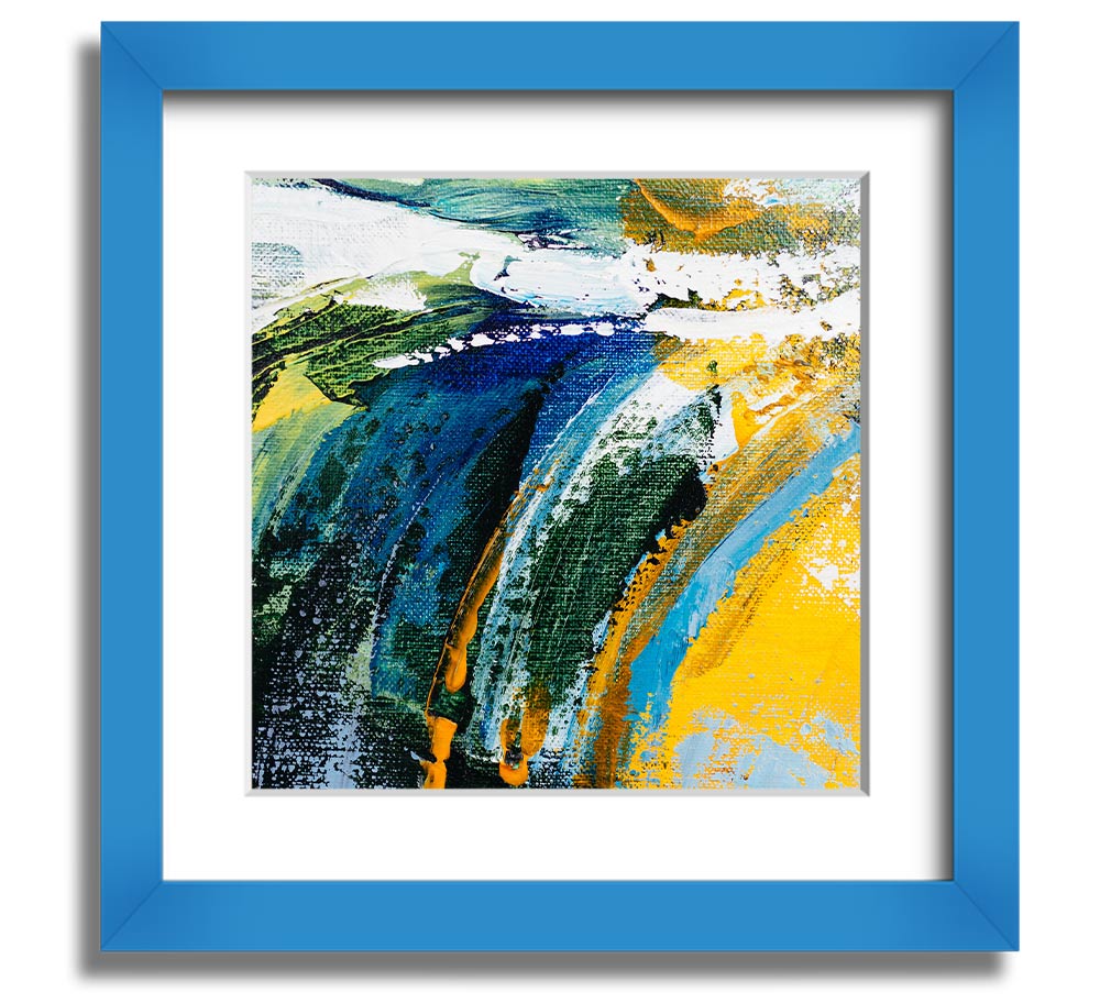 Abstract Strokes Of Nature square framed print with vibrant colors and unique design, ready to hang on a wall.