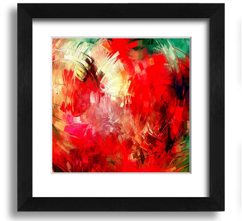 Abstract Swirl Design Square Framed Print in various frame colors, showcasing a unique swirl pattern, ready to hang.