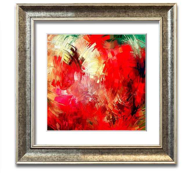 Abstract Swirl Design Square Framed Print in various frame colors, showcasing a unique swirl pattern, ready to hang.