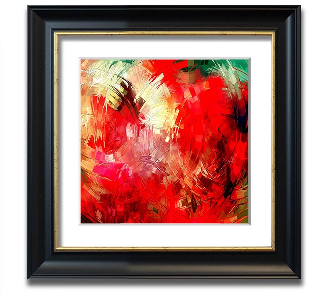 Abstract Swirl Design Square Framed Print in various frame colors, showcasing a unique swirl pattern, ready to hang.