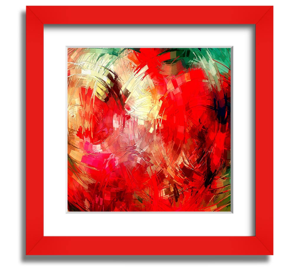 Abstract Swirl Design Square Framed Print in various frame colors, showcasing a unique swirl pattern, ready to hang.