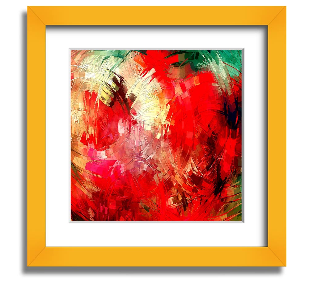 Abstract Swirl Design Square Framed Print in various frame colors, showcasing a unique swirl pattern, ready to hang.