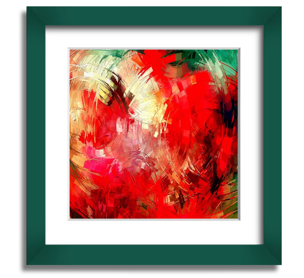 Abstract Swirl Design Square Framed Print in various frame colors, showcasing a unique swirl pattern, ready to hang.