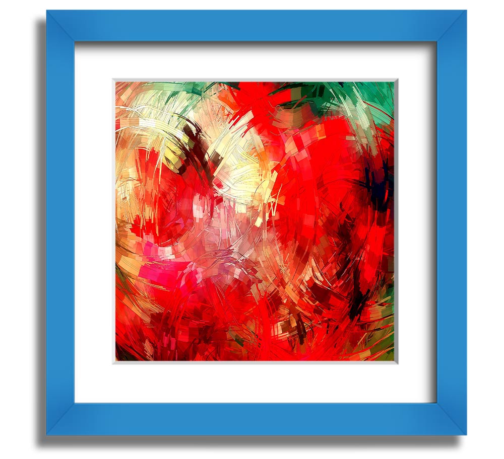 Abstract Swirl Design Square Framed Print in various frame colors, showcasing a unique swirl pattern, ready to hang.