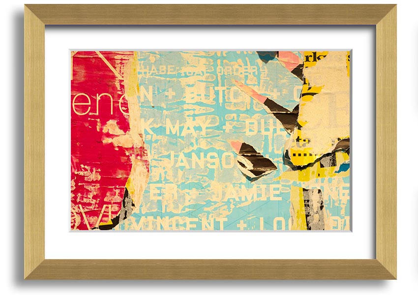 Abstract Textured Text framed print with multiple frame colour options, handmade in the UK.