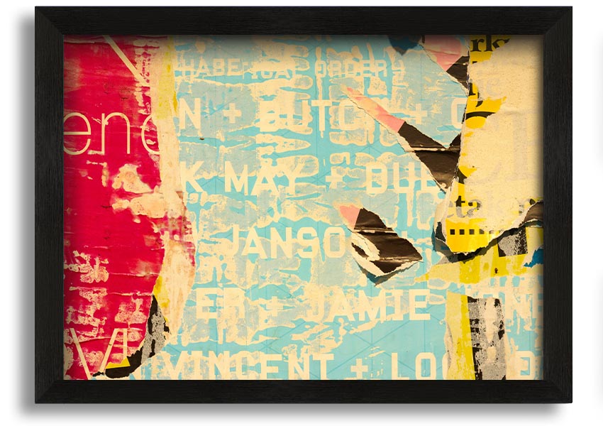 Abstract Textured Text framed print with multiple frame colour options, handmade in the UK.