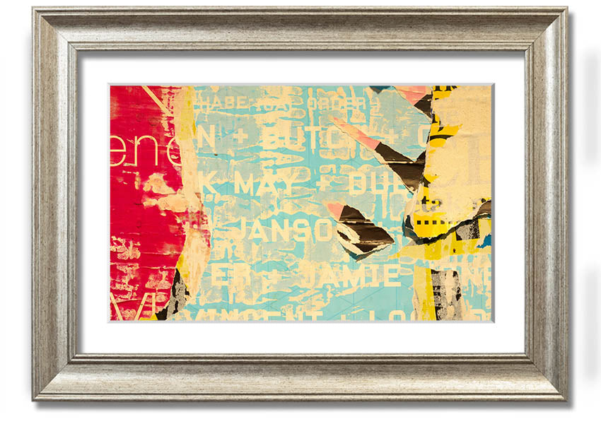 Abstract Textured Text framed print with multiple frame colour options, handmade in the UK.