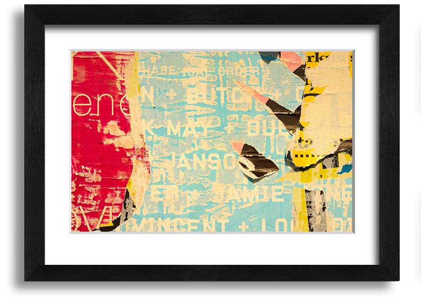 Abstract Textured Text framed print with multiple frame colour options, handmade in the UK.