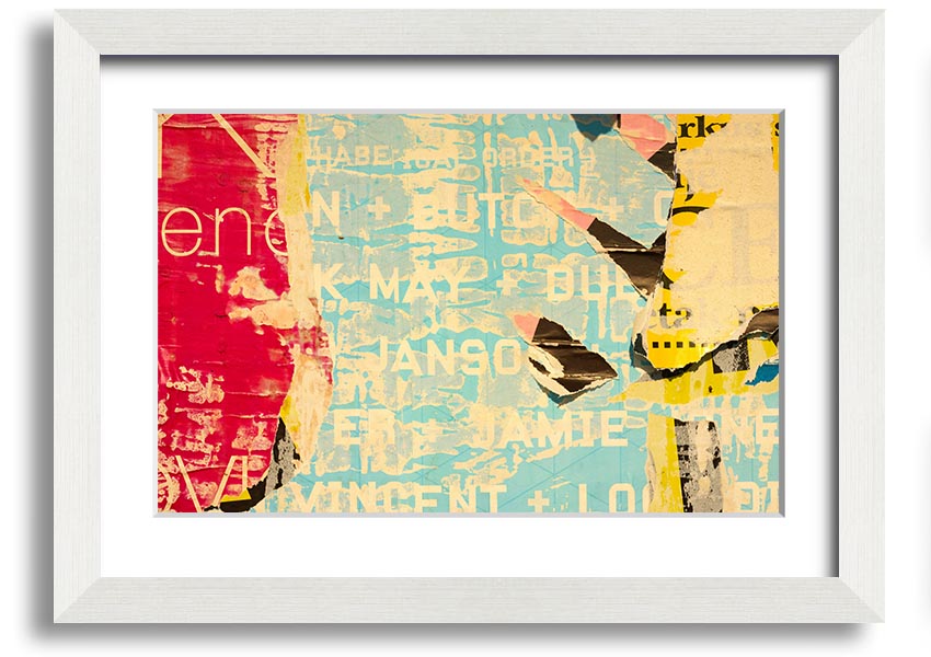 Abstract Textured Text framed print with multiple frame colour options, handmade in the UK.