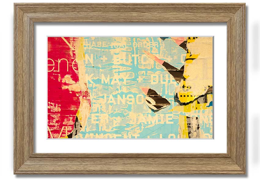 Abstract Textured Text framed print with multiple frame colour options, handmade in the UK.