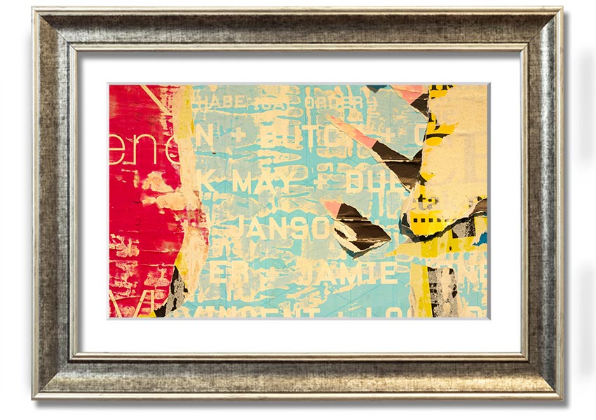 Abstract Textured Text framed print with multiple frame colour options, handmade in the UK.