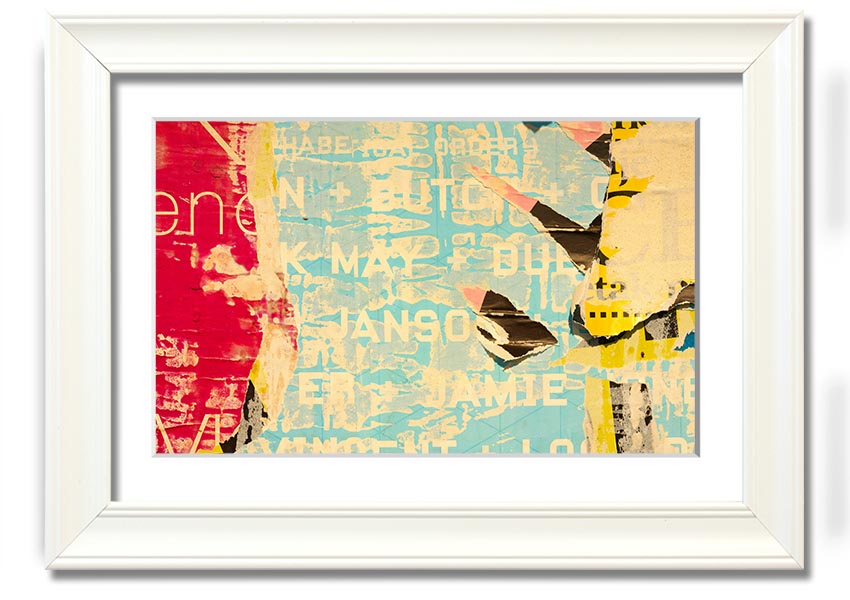 Abstract Textured Text framed print with multiple frame colour options, handmade in the UK.