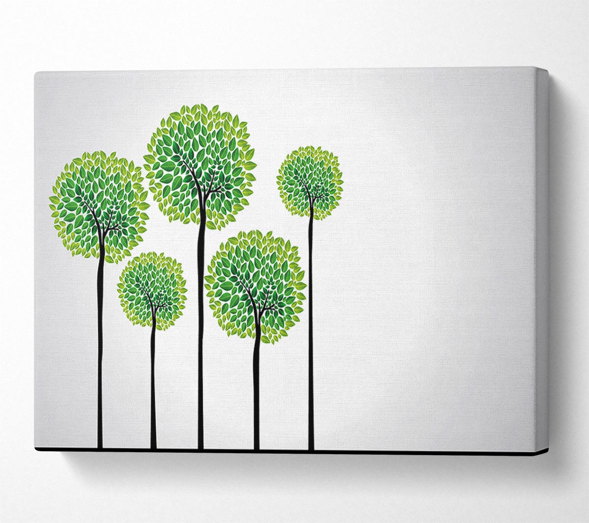 Abstract Trees canvas art featuring a modern design, printed on coated polyester and mounted on a sturdy box frame, ready to hang.