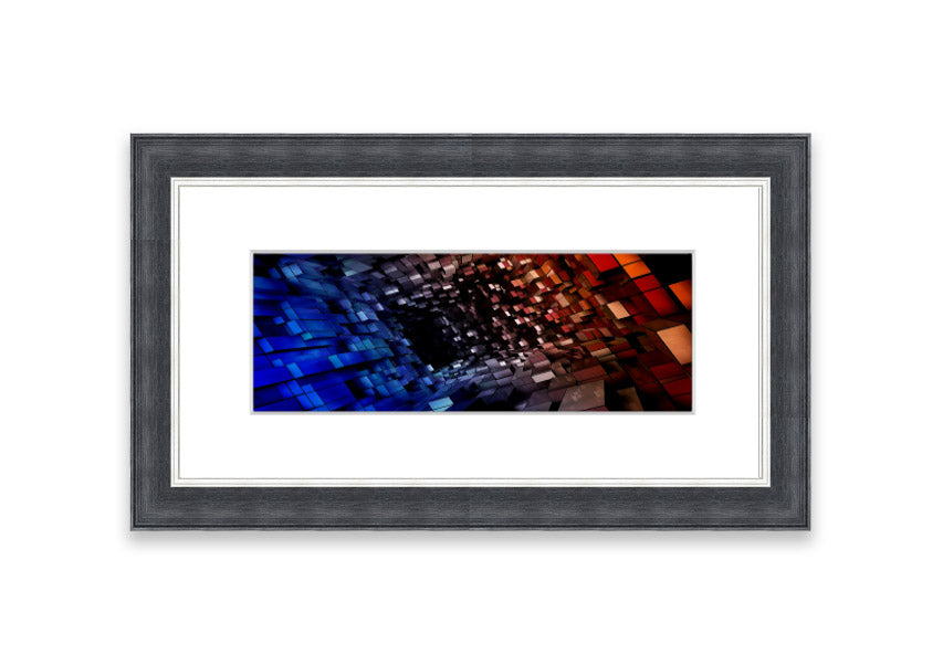 Abstract Tunnel framed print in multiple frame colors, showcasing a modern design, ready to hang.