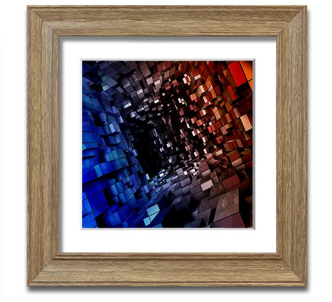 Abstract Tunnel Square Framed Print in multiple frame colors, showcasing a modern design.