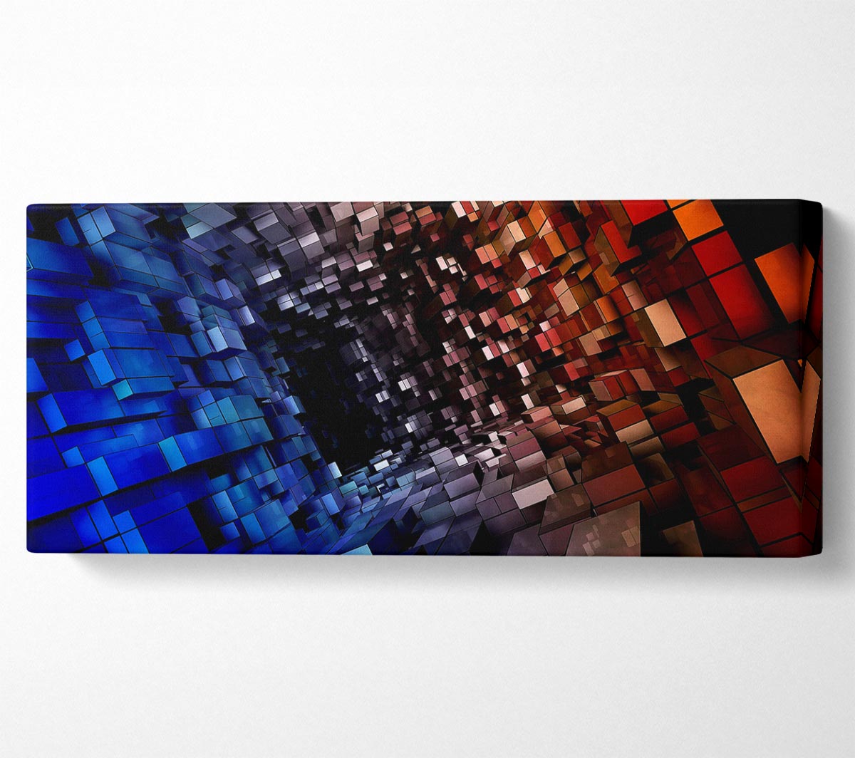 Abstract Tunnel canvas art mounted on a 44mm box frame, showcasing vibrant colors and intricate design.