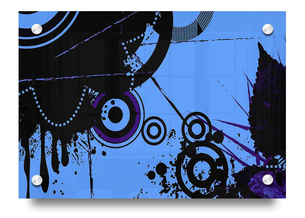 A vibrant Abstract Vector acrylic print showcasing modern design on 5mm thick acrylic glass, ready to hang.