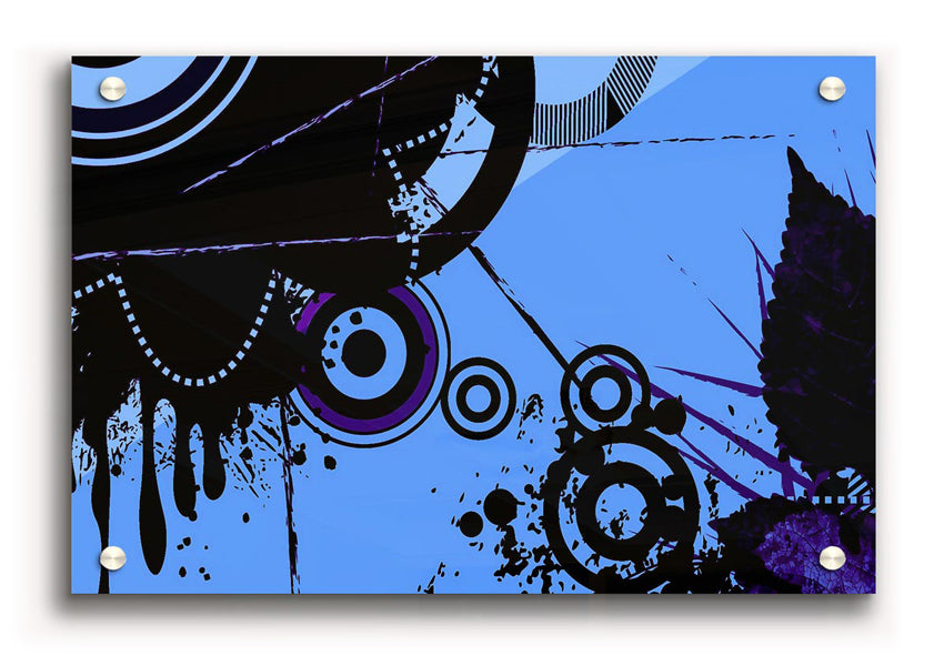 A vibrant Abstract Vector acrylic print showcasing modern design on 5mm thick acrylic glass, ready to hang.