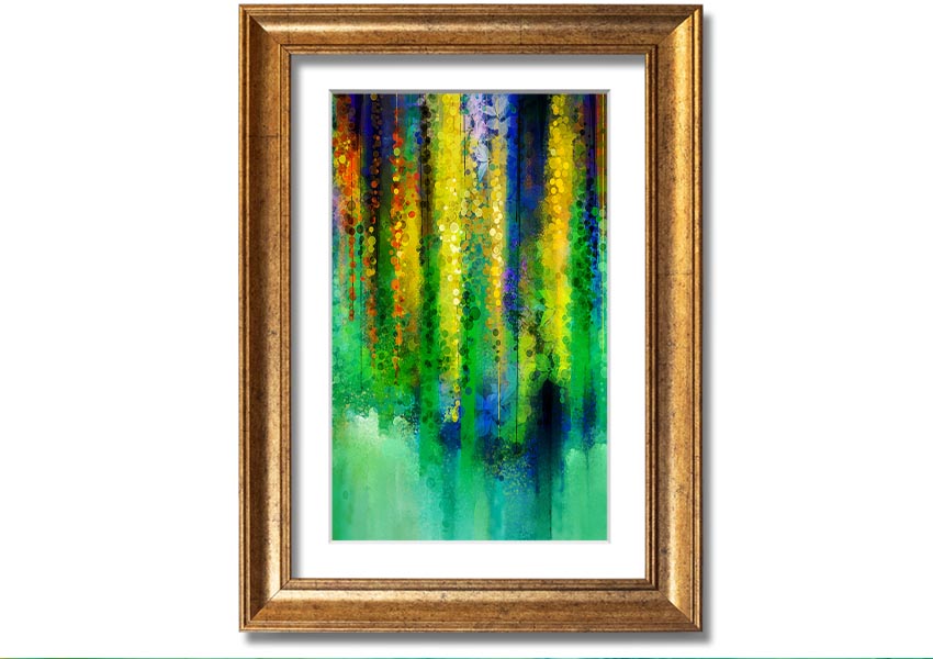 A beautifully framed Abstract Willow Tree print showcasing an elegant design, available in various frame colors.